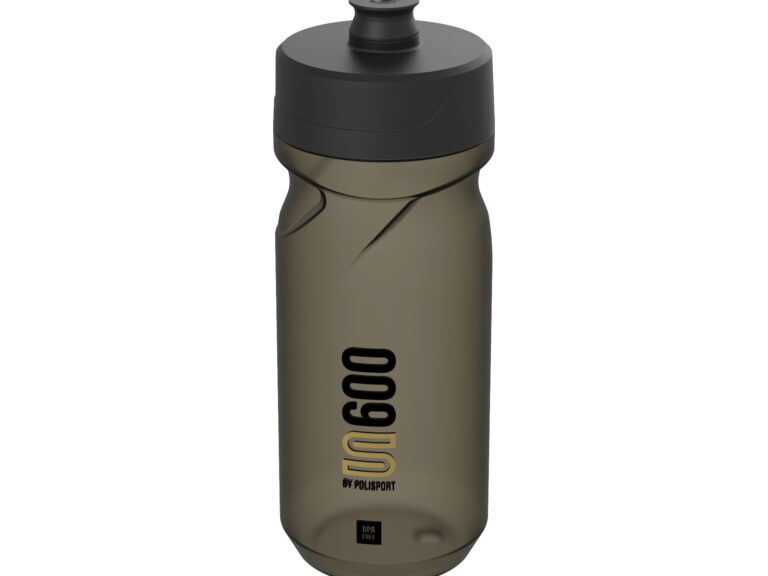 Bidon met schroefdop Polisport S600 - 600ml restyle - transparant/zwart/zwart