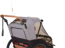 2-in-1 trailer Bobike geschikt voor 2 kinderen - zwart/grijs