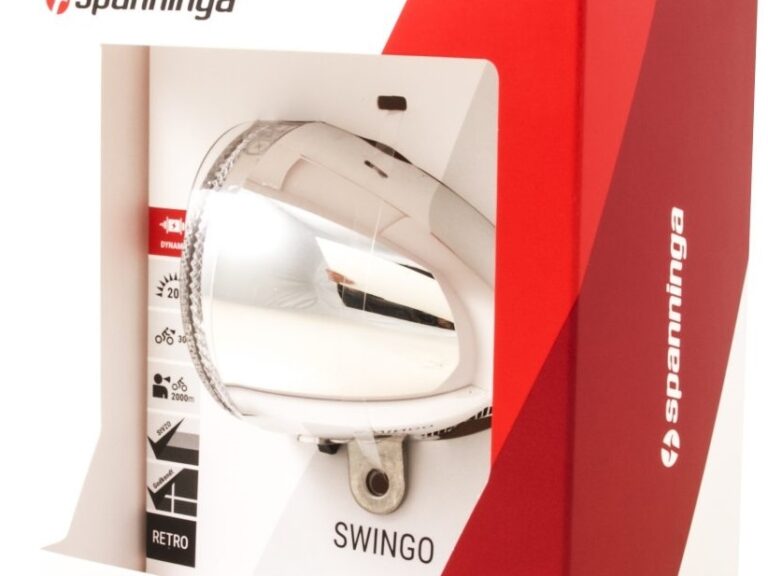 Koplamp Spanninga Swingo XDO LED met reflector en dynamo-aansluiting - chroom