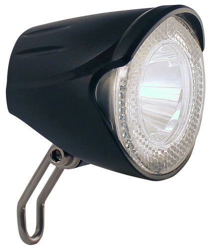 Koplamp Marwi sportief Led 20-Lux zwart  inclusief vorkkroonbevestiging - Naafdynamo