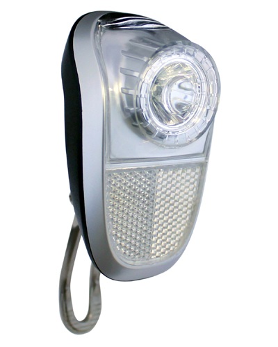 Koplamp Marwi Mobil Plus 1 Led High Beam (10 Lux) Naafdynamo - zwart/zilver