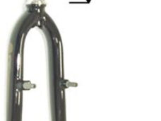 Voorvork 28" met 1" vorkbuis - V-brake remnokken - glanzend zwart