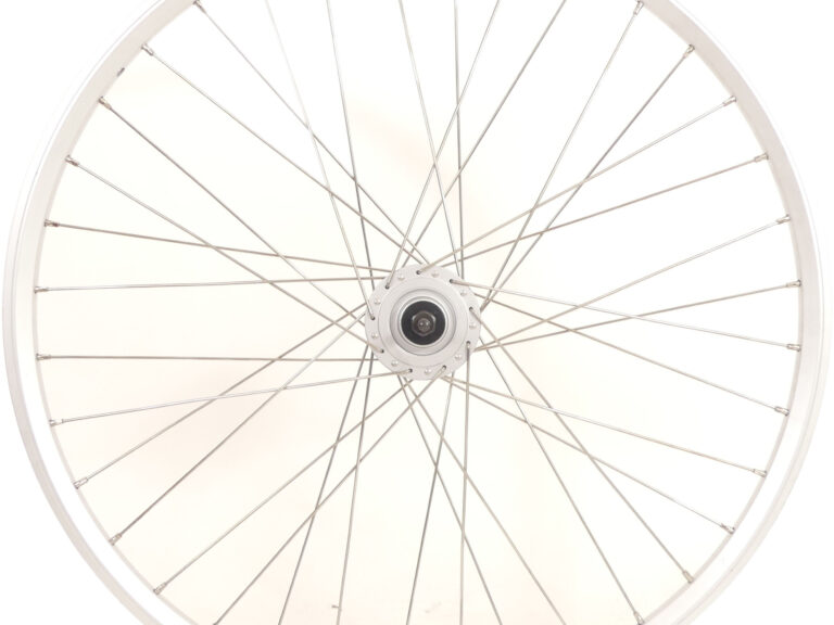 Voorwiel 28" / 622 x 19C met Shimano dynamonaaf voor velgrem - zilver