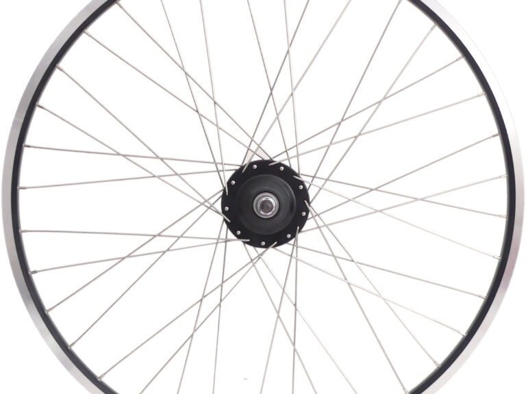 Achterwiel 28" Nexus 8 rollerbrake naaf met met zwarte velg en RVS spaken