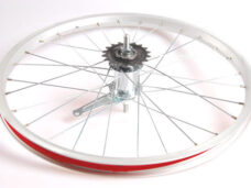 Achterwiel 20 x 1.75 aluminium met Favorit remnaaf - zilver