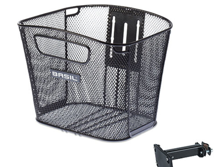 Fietsmand Basil Bold FM met stuurpenhouder 28 x 34 x 26 cm - zwart