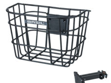 Fietsmand Basil Bremen Alu FM met stuurpenhouder 28 x 37 x 26 cm - zwart