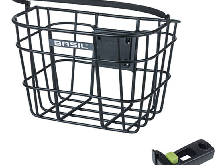 Fietsmand Basil Bremen Alu KF met stuurpenhouder 28 x 37 x 26 cm - zwart