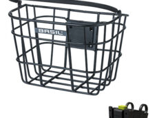 Fietsmand Basil Bremen Alu KF met stuurbochthouder 28 x 37 x 26 cm - zwart