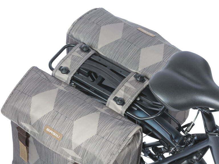 Dubbele fietstas Basil Elegance met MIK-systeem 40-49 liter 42,5 x 38 x 16 cm - chapeau taupe