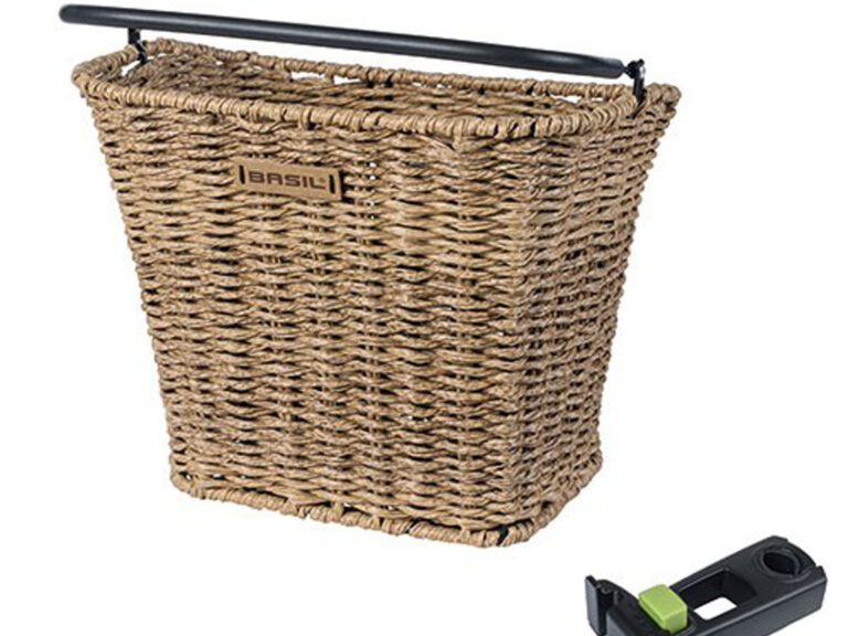 Fietsmand Basil Bremen Rattan Look  met KF-stuurpenhouder 27 x 35 x 29 cm - seagrass