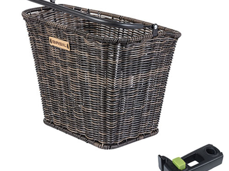 Fietsmand Basil Bremen Rattan Look met KF-stuurpenhouder 27 x 35 x 29 cm - brown