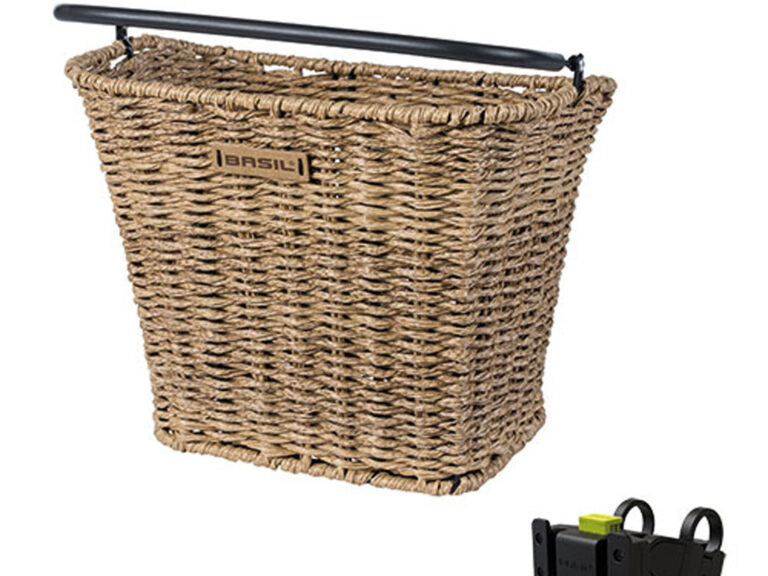 Fietsmand Basil Bremen Rattan Look met KF stuurbochthouder 27 x 35 x 29 cm - seagrass