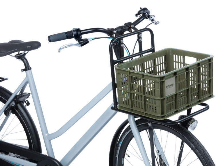 Gerecyclede fietskrat Basil Crate S 17.5 liter 29 x 39 x 20 cm - moss green
