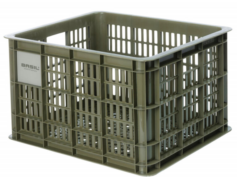 Gerecyclede fietskrat Basil Crate M 29.5 liter 35 x 45 x 25 cm - moss green