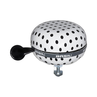 Fietsbel Basil Polkadot ø80mm - white/black dots