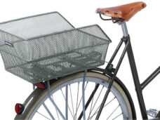 Fietsmand Basil Cento FM Flower met vaste montage 38 x 24 x 11cm  - olijfgroen