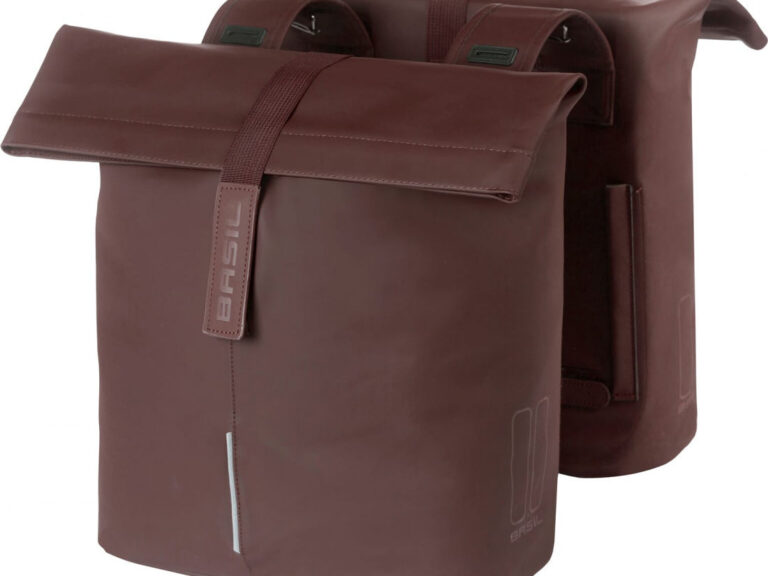 Dubbele fietstas Basil City 28-32 liter 12 x 29 x 30 cm - roasted brown