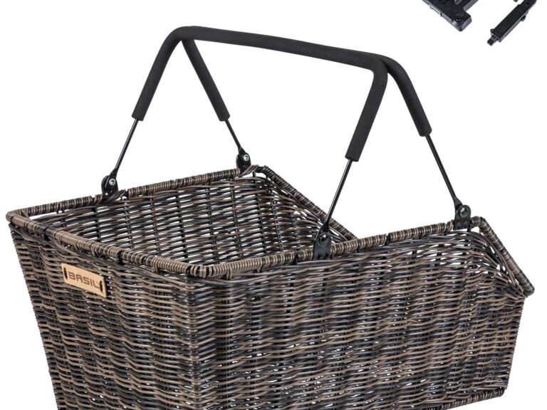 Fietmand Basil Cento Rattan Look met MIK bevestiging 22 liter 41 x 25 x 12 cm - bruin