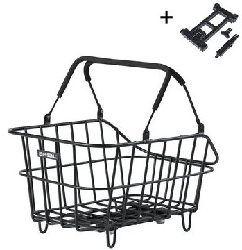 Fietsmand Basil Cento Alu met MIK bevestiging 14 liter 39 x 24 x 15 - zwart