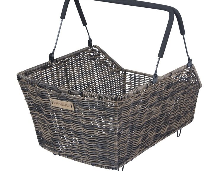 Fietsmand Basil Cento Rattan look Multi System 41 x 25 x 12 cm - bruin