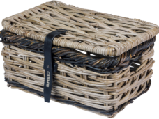 Fietsmand Basil Dijon S met deksel 27 x 39 x 21 cm - grijs zwart