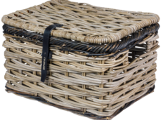 Fietsmand Basil Dijon L met deksel 36 x 49 x 30 cm - grijs zwart