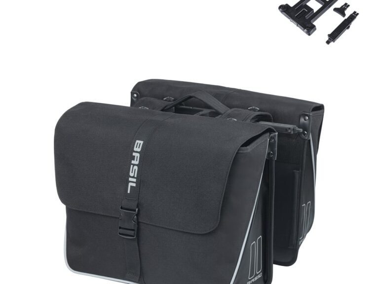 Dubble fietstas Basil Forte MIK 35 liter 15 x 38 x 30 cm - zwart