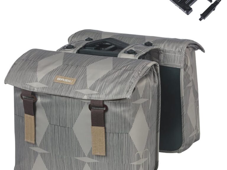 Dubbele Fietstas Basil Elegance MIK 40 - 49 liter - Chateau Taupe