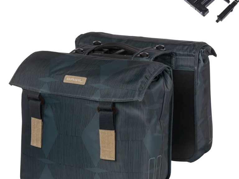 Dubbele fietstas Basil Elegance MIK 40-49 liter - estate blauw