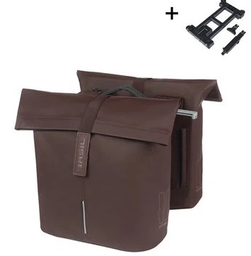 Basil City MIK Double Bicycle Bag 28-32 liters - roasted brown