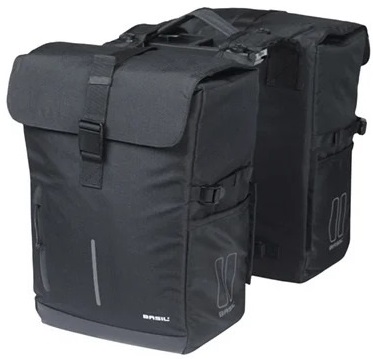 Dubbele fietstas Basil Move MIK 30 liter 16 x 27 x 38 cm - zwart
