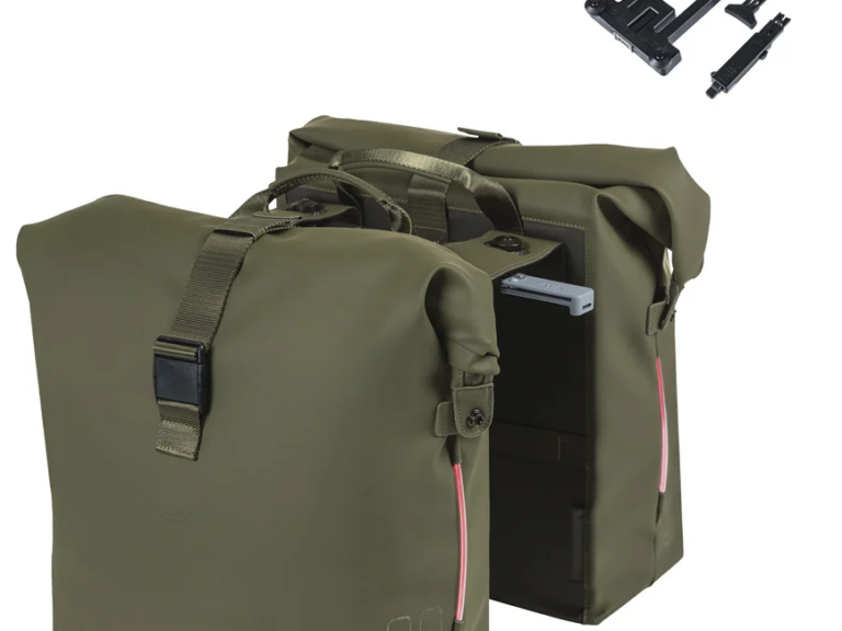 Dubbele fietstas Basil SoHo Nordlicht MIK 41 liter 15 x 31 x 38 cm - Moss Green