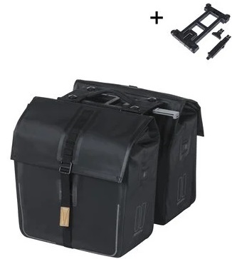 Dubbele fietstas Basil Urban Dry MIK 50 liter 16 x 31 x 32 cm (2x) - Mat zwart