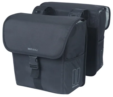 Dubble fietstas Basil GO 32 liters - zwart