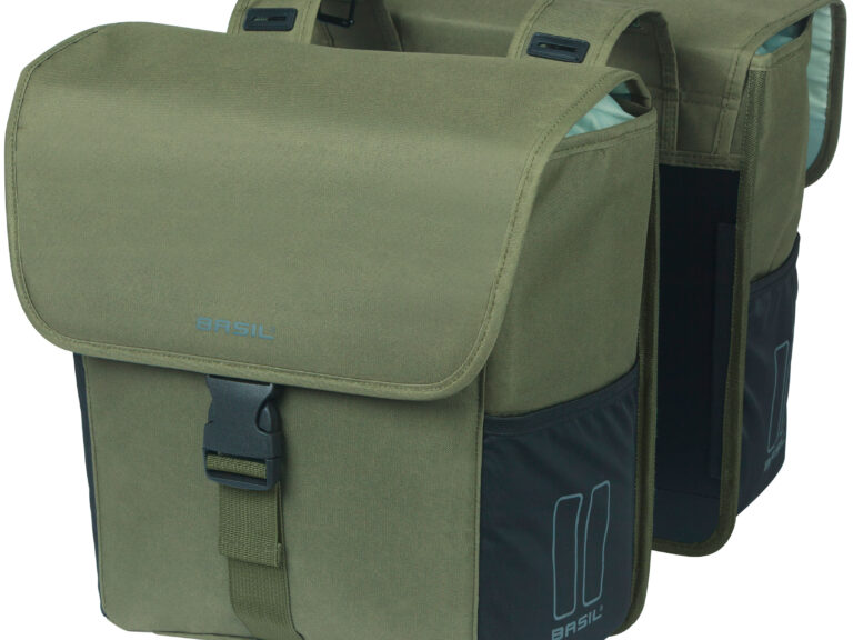 Dubbele fietstas Basil GO 32 liter - 14 x 27 x 31 cm - donkergroen