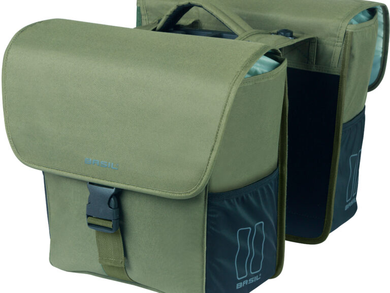 Dubbele fietstas Basil GO MIK 32 liter 14 x 27 x 31 cm - donkergroen