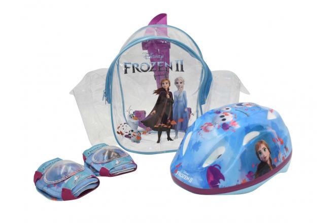 Protectieset met fietshelm Disney Frozen 51-55cm - lichtblauw/paars