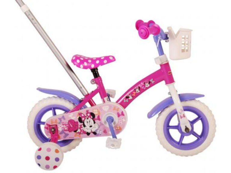 Kinderfiets 10 inch Disney Minnie Cutest Ever! - doortrapper - roze/wit/paars