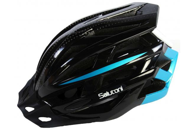 Fietshelm Salutoni 58-61cm heren  - zwart/blauw