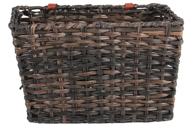 Gevlochten rieten fietsmand Volare L 40 x 32 x 24 cm - zwart