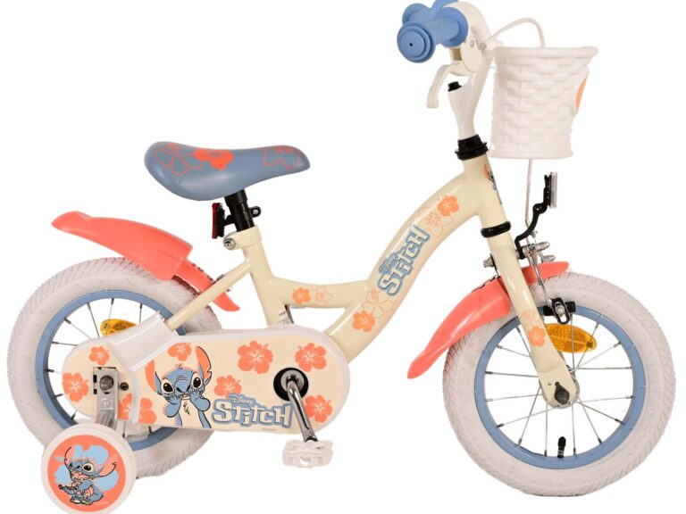 Kinderfiets 12" Volare Stitch - crème koraal blauw