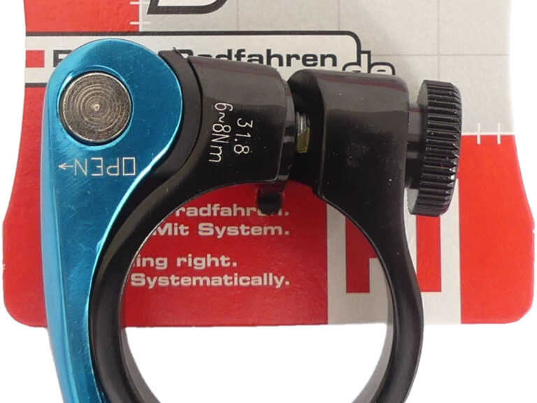 Zadelpenklem Ergotec SCQ-0100 ø31,8 mm met snelspanner - zwart/blauw