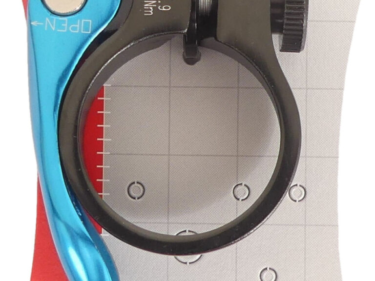 Zadelpenklem Ergotec SCQ-0100 ø34,9 mm aluminium met snelspanner - zwart/blauw