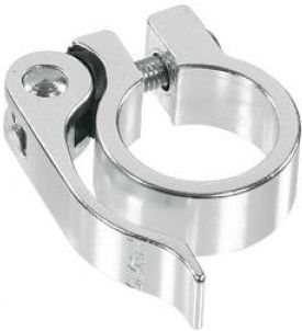 Ergotec SCQ-030 ø34,9 alumiininen satulatolpan kiristin pikalukolla - hopea