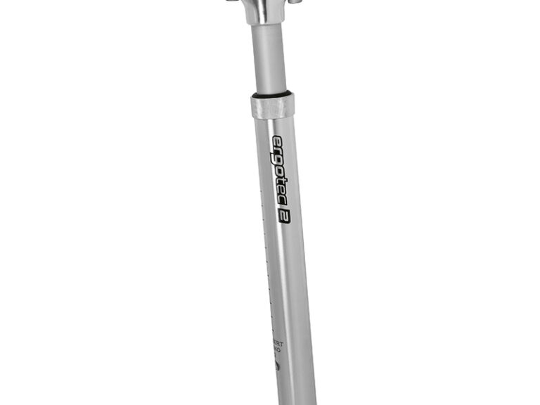 Telescopische verende zadelpen Ergotec SP-5.0 ø27.2 mm / 350 mm - zilver