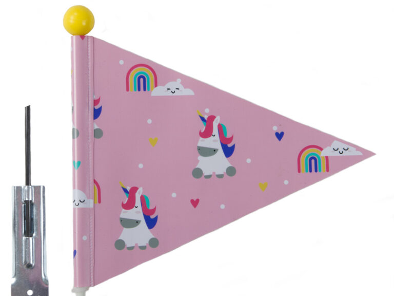 Veiligheidsvlag Pexkids Unicorn - roze met unicorn print