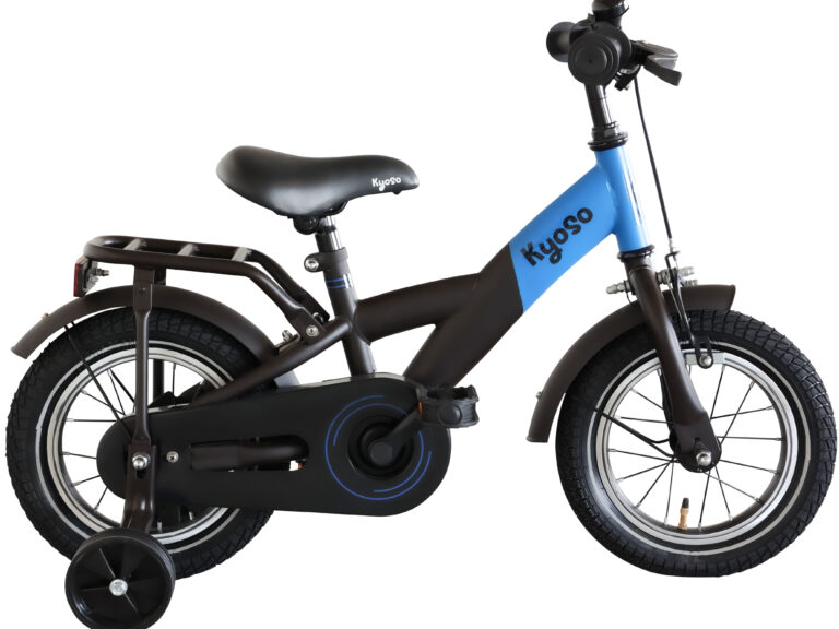 Kinderfiets Kyoso X-Rider 12 inch met remnaaf - zwart/blauw