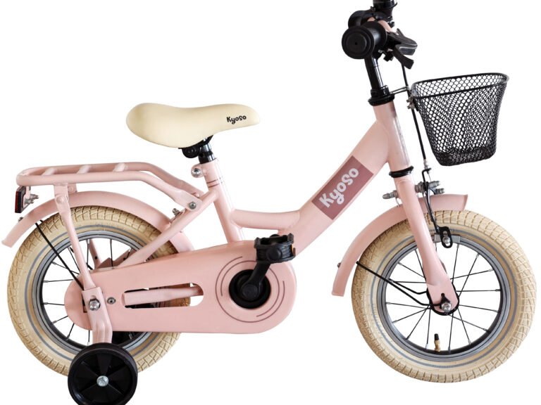 Kinderfiets Kyoso Sparkle 12 inch met remnaaf - mat roze