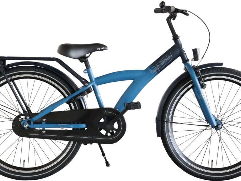 Kinderfiets Kyoso X-Rider 24 inch met remnaaf - donkerblauw/aqua